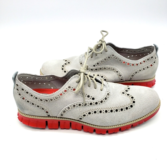 Cole Haan Zero Grand wingtip oxford silver grey 9 - Picture 1 of 10